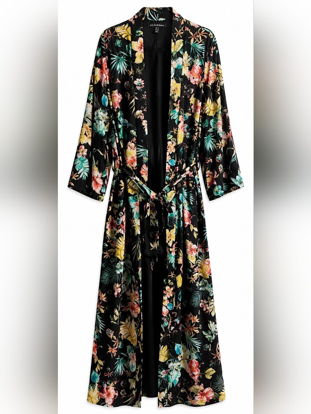 Mendocino Floral Kimono - Black with Multicolor Accents L/XL